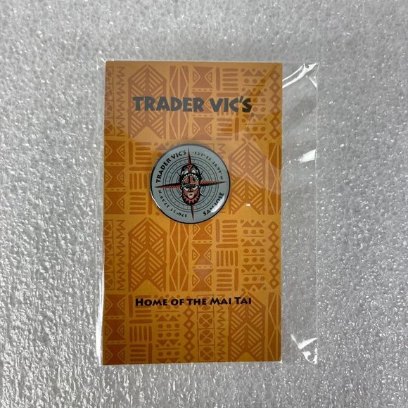 Trader Vics San Jose Airport SJC Compass Rose Enamel Tiki Lapel Pin Exclusive - Picture 2 of 6